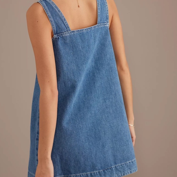 Damson Madder Nancy Denim Pinafore Mini Dress - Picture 2 of 3
